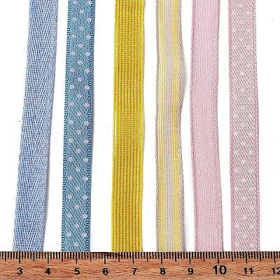 18 Yards 6 Colors Polyester Ribbon SRIB-C001-B08-1