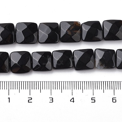 Dyed & Heated Natural Black Agate Beads Strands G-K359-B13-01-1