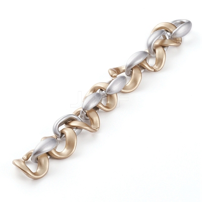 Handmade Spray Painted CCB Plastic Link Chains AJEW-JB00872-02-1