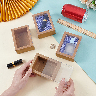 Kraft Paper Cardboard Gift Drawer Boxes CON-WH0085-129A-1