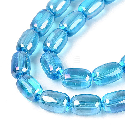 Electroplate Transparent Glass Beads Strands EGLA-Q132-03B-A03-1