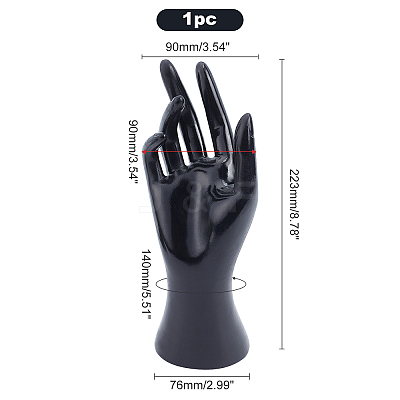Evade Glue PVC Resin Ring Display Hand Model ODIS-WH0011-39-1