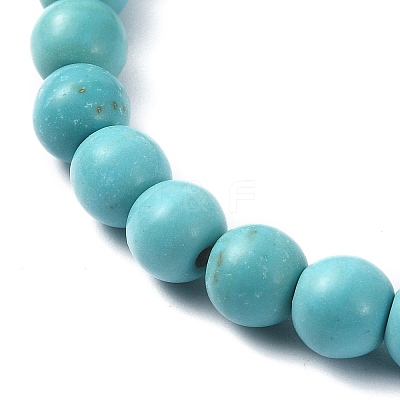 Natural & Synthetic Gemstone Round Beaded Stretch Bracelets BJEW-JB09881-1
