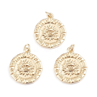 Brass Pendants ZIRC-I042-04G-1