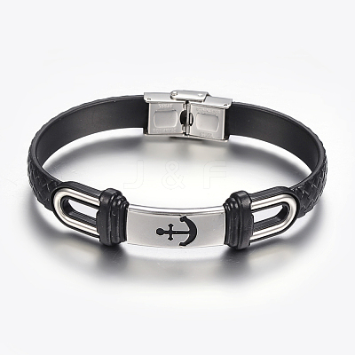 PU Leather Braided Cord Bracelets X-BJEW-E324-C07-1