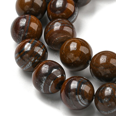 Natural Yellow Tiger Iron Beads Strands G-C079-A03-03-1
