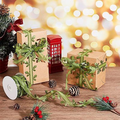 20M Christmas Theme Polyester Ribbon OCOR-WH0074-58B-1