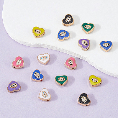60Pcs Alloy Enamel Beads FIND-PA0001-34-1