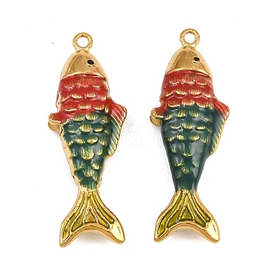 304 Stainless Steel Enamel Pendants SA-CBAF5D5-07G-1