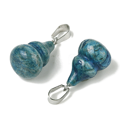 Dyed & Heated Natural Blue Agate Pendants G-B127-03P-06-1