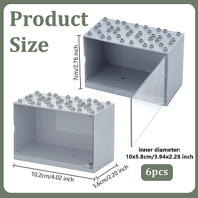 Rectangle Acrylic Minifigures Display Case ODIS-WH0025-223A-1