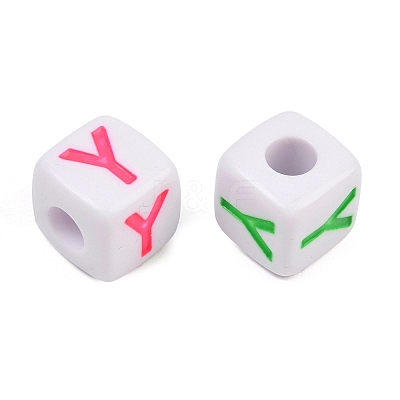 Opaque Acrylic Enamel European Beads AC-ACBA1794-04Y-1