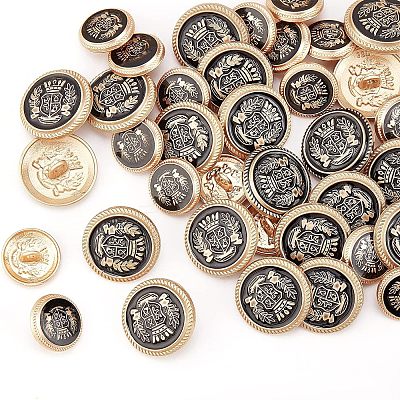 80Pcs 2 Style 1-Hole Alloy Buttons BUTT-OC0001-21-1