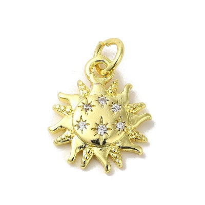 Brass Micro Pave Cubic Zirconia Pendants KK-M283-23G-01-1