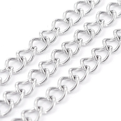 Tarnish Resistant 304 Stainless Steel Curb Chains CHS-F006-04B-P-1