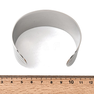 316L Surgical Stainless Steel Cuff Bangles BJEW-D454-01D-P-1