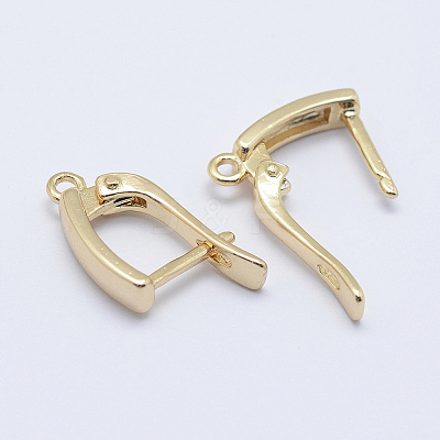 Brass Hoop Earring Findings with Latch Back Closure LS-KK-F728-06G-A-NF-1