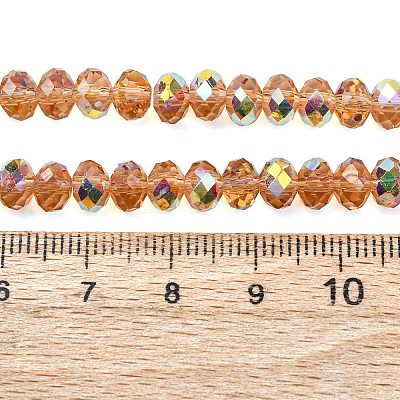 Electroplate Transparent Glass Beads Strands EGLA-A046-01B-25-1