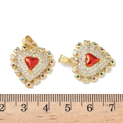 Brass Micro Pave Cubic Zirconia Pendants KK-L243-27G-1