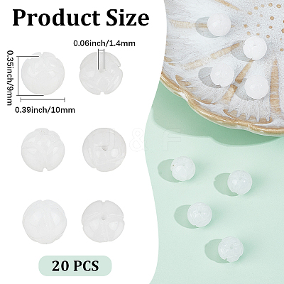 20Pcs Natural Jade Carved Beads G-PA0002-32A-1