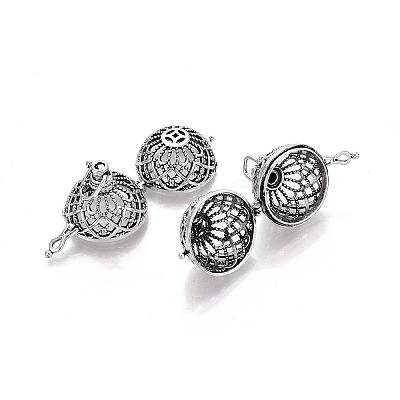 Rack Plating Brass Cage Pendants KK-S751-004AS-1