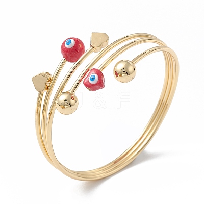 Brass Cuff Bangles BJEW-A134-01G-M-1