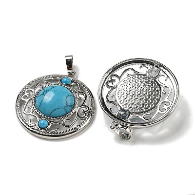 Synthetic Blue Turquoise Pendants G-Q158-03S-1