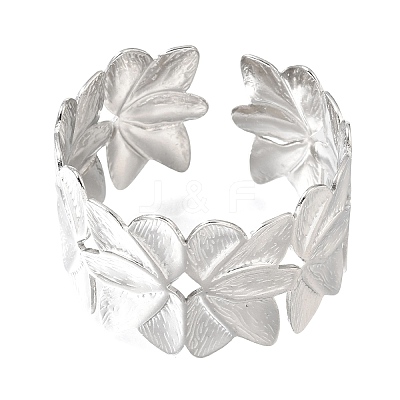 32.5MM 304 Stainless Steel Hollow Flower Cuff Bangles for Women SA-CBAB767-32P-1