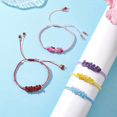 Natural Mixed Gemstone Beaded Braided Bead Bracelets BJEW-MZ00253-1