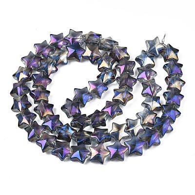 Electroplate Glass Beads Strand EGLA-S188-18-B01-1