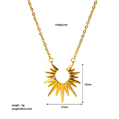 Sunflower Pendant 304 Stainless Steel Necklaces for Women ZH6768-1-1