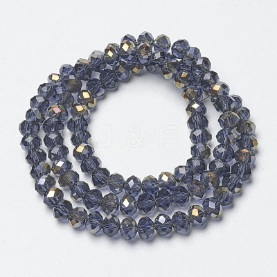 Electroplate Transparent Glass Beads Strands EGLA-A034-T4mm-H06-1