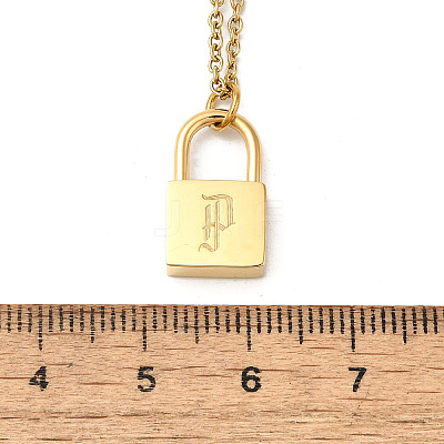 304 Stainless Steel Rolo Chain Pendant Necklaces NJEW-S444-01G-16-1