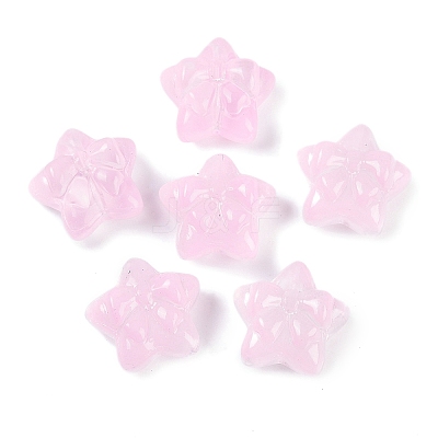 Transparent Spray Paint Glass Beads GLAA-H035-02B-1
