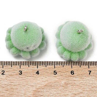 Flocking Opaque Resin Pendants RESI-F064-A18-1