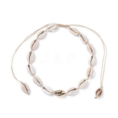 Natural Cowrie Shell Beads Beaded Necklaces X-NJEW-JN03744-02-1