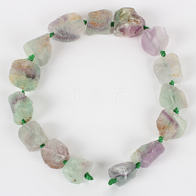 Natural Gemstone Fluorite Rough Nuggets Bead Strands G-E219-08-1