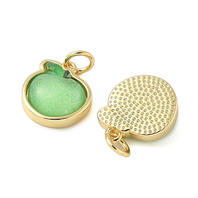 Brass Resin Charms KK-C110-24E-G-1