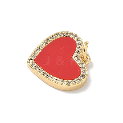 Brass Micro Pave Cubic Zirconia with Resin Pendants KK-L239-058G-1