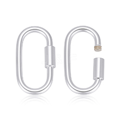 2Pcs 925 Sterling Silver Locking Carabiner STER-PH0004-52A-1