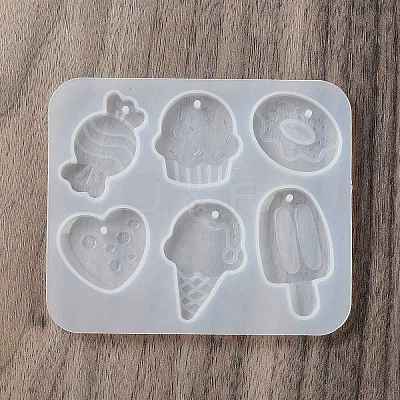 Ice Cream/Cake/Donut Pendant DIY Silicone Mold DIY-K073-09C-1