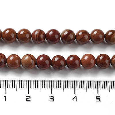 Natural Wood Lace Stone Wooden Jasper Beads Strands G-P516-A02-02-1