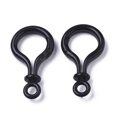 Opaque Solid Color Bulb Shaped Plastic Push Gate Snap Keychain Clasp Findings LS-KY-T021-01A-1