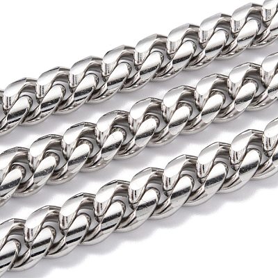 Tarnish Resistant 304 Stainless Steel Cuban Link Chain STAS-B019-02D-P-1