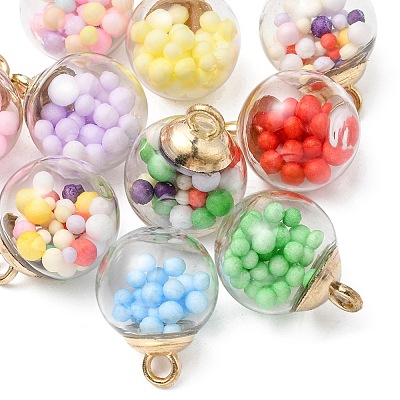 10Pcs Glass Ball Pendants GLAA-YW0001-78-1