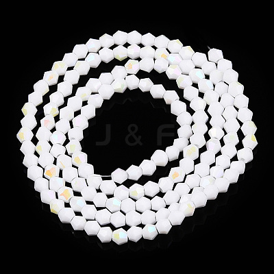 Opaque Solid Color Electroplate Glass Beads Strands EGLA-A039-P2mm-L15-1