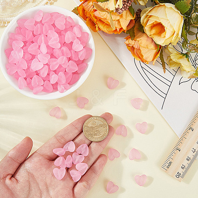 300Pcs 3 Bags Transparent Frosted Acrylic Beads FACR-PA0001-02B-1