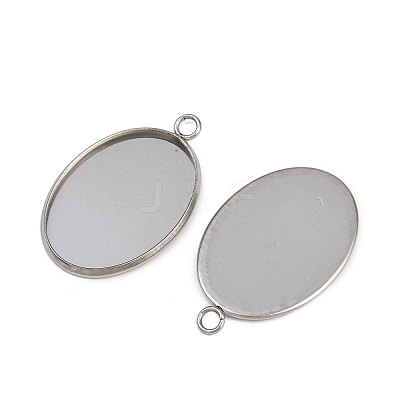 Tarnish Resistant 304 Stainless Steel Pendant Cabochon Settings STAS-G075-21P-01-1