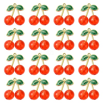 16Pcs 2 Styles Alloy Enamel & Acrylic Pendants ENAM-YW0005-65-1