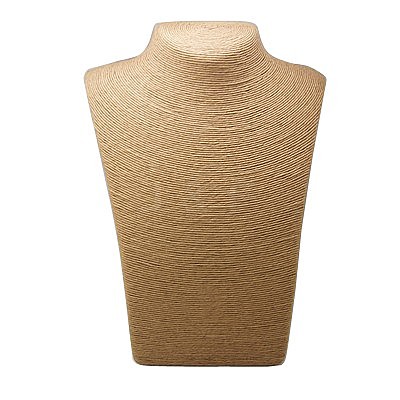 Woven Straw Rope Necklace Display Bust NDIS-C003-1-1